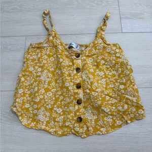 3/$10 Hollister Yellow And White Floral Top